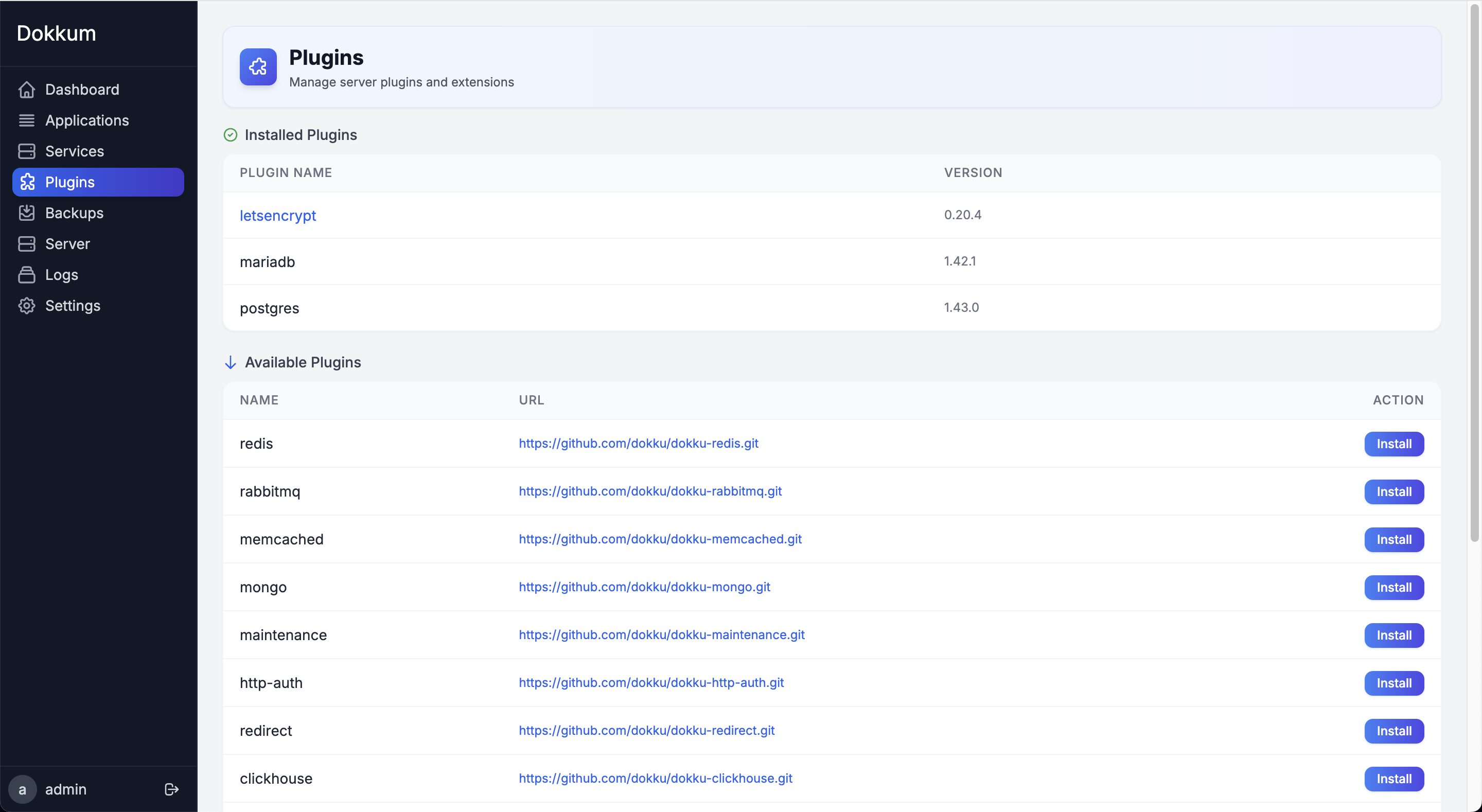Dokkum Plugin Management