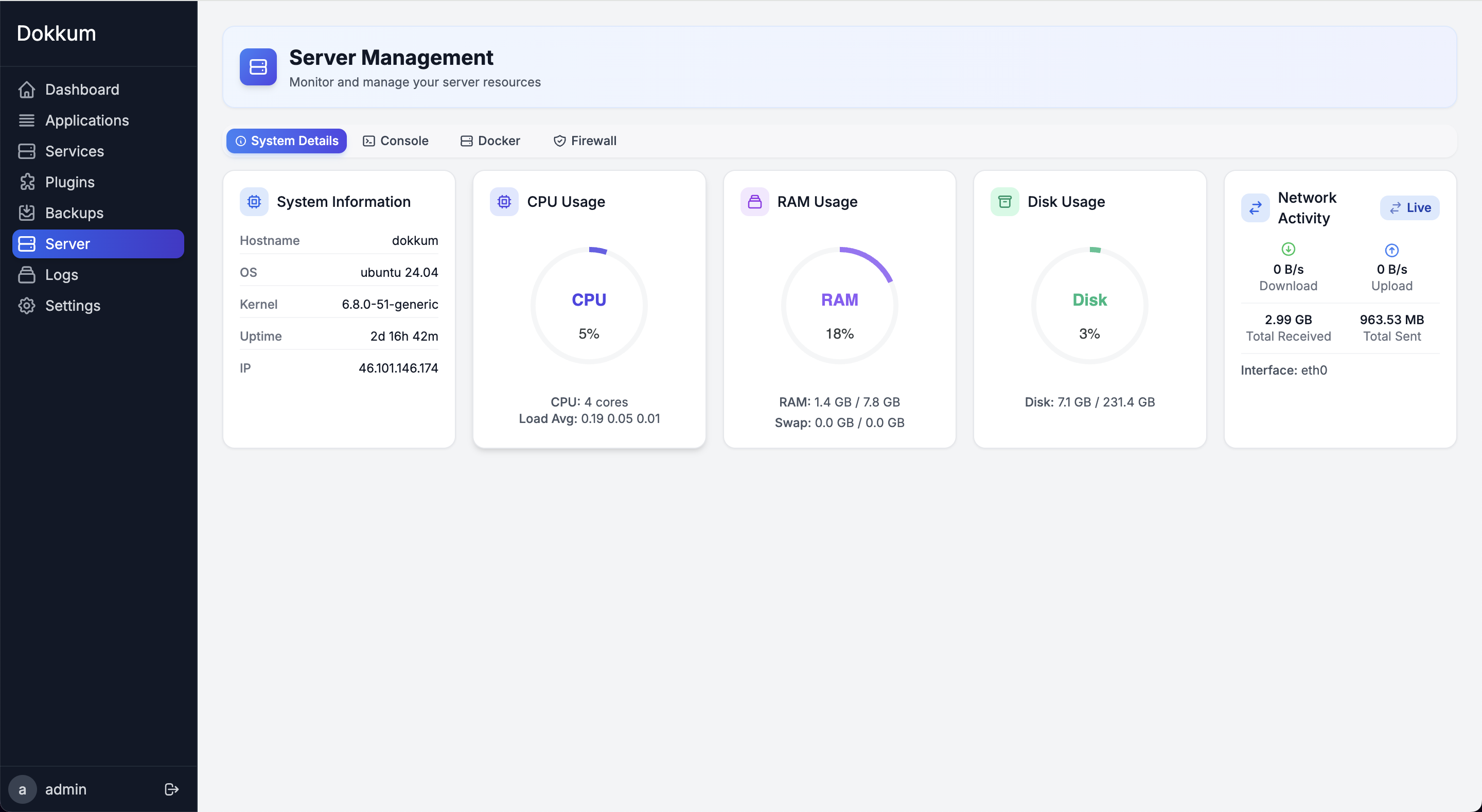 Dokku Server Details