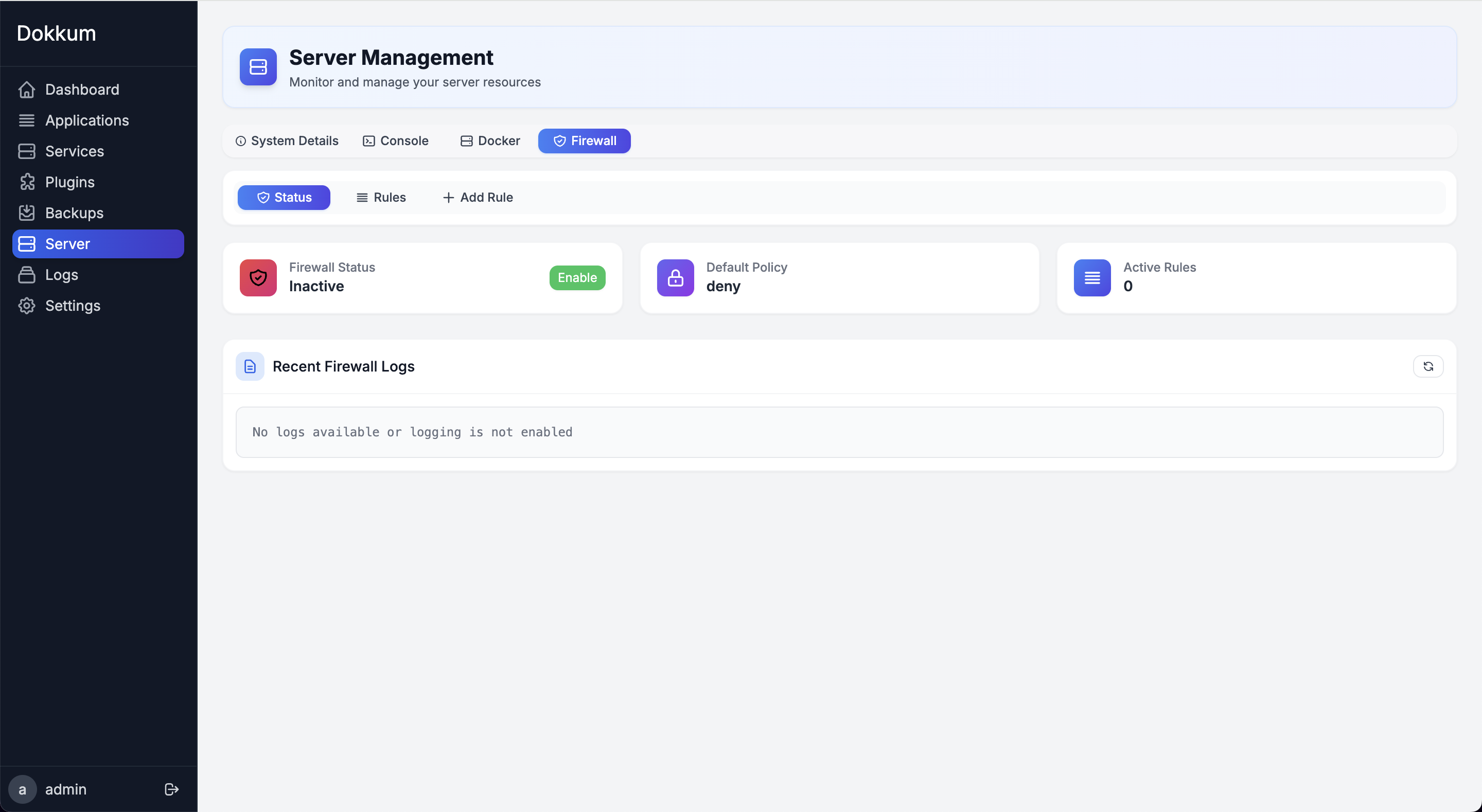 Dokkum Firewall Management