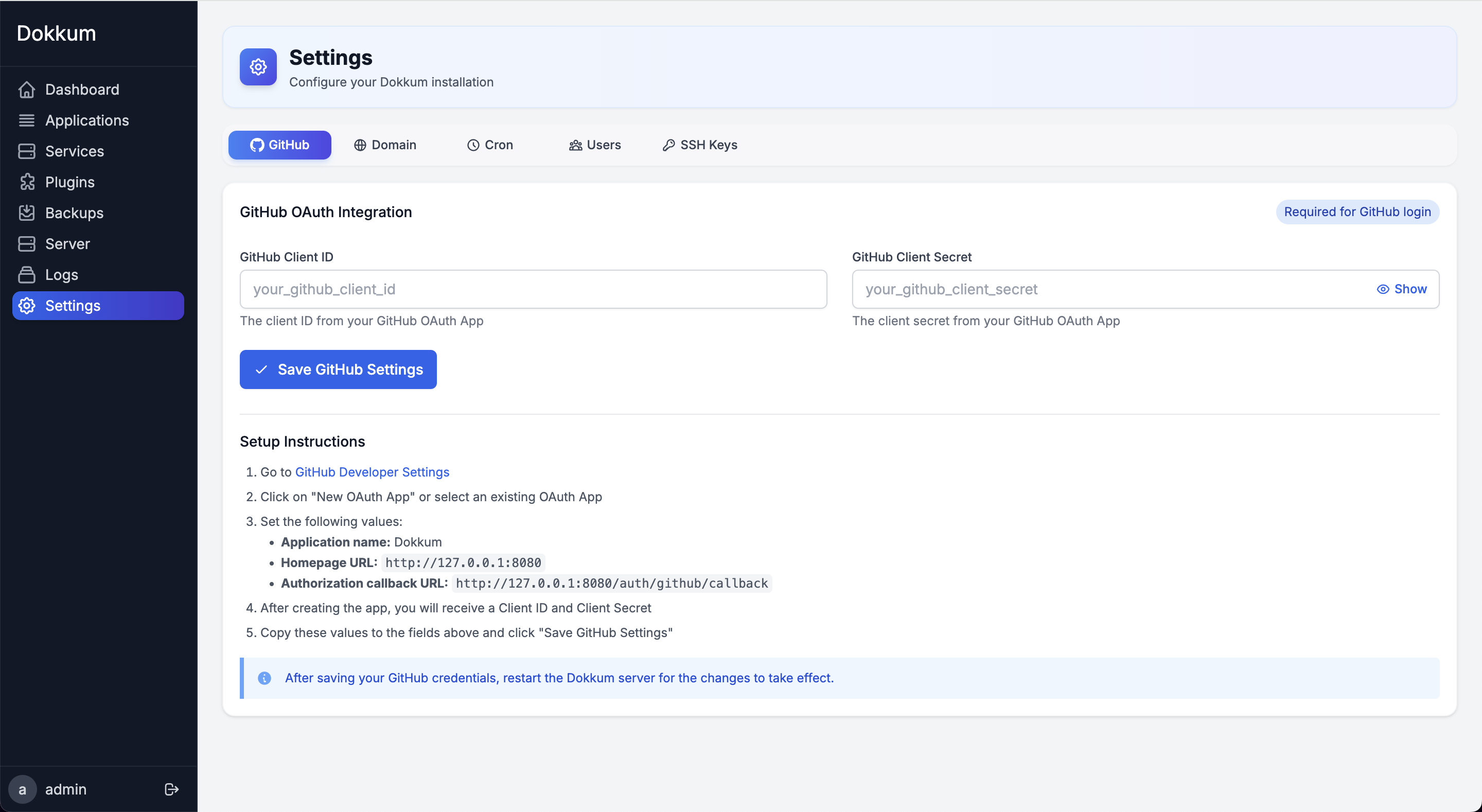 Dokkum GitHub Integration